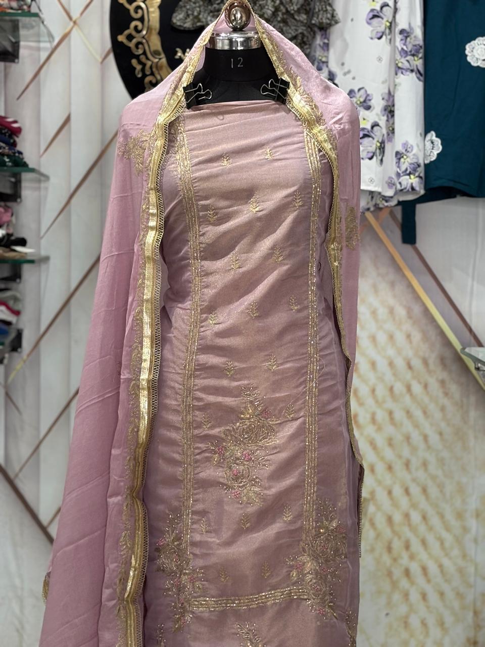 AC197 | Lavender Shade | Shimmer Fabric | Party Wear | Jaggo Wear | Ring Ceremony 