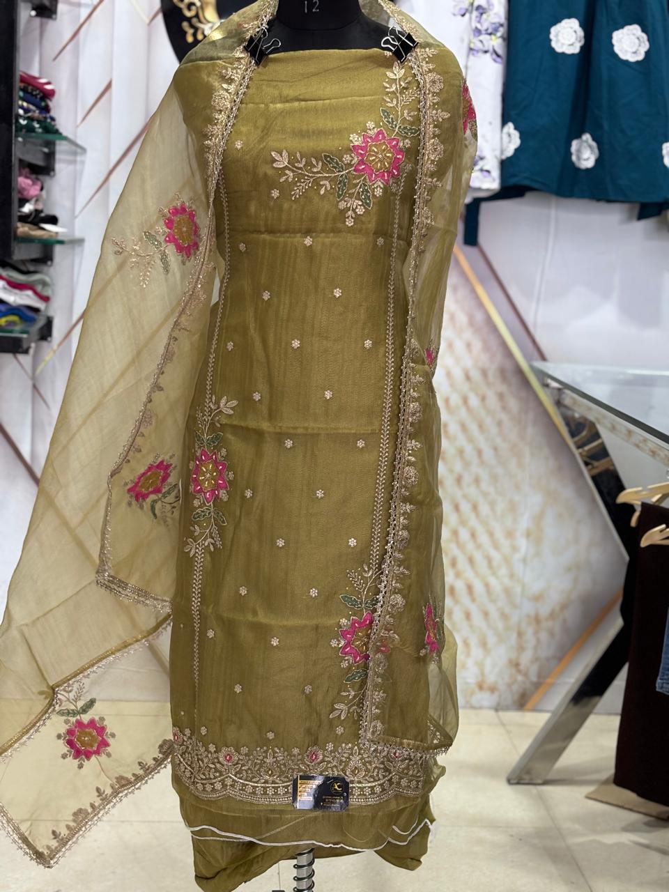  AC202 | Mehndi Suit | Shimmer Suit | Jaggo Wear Suit | Party Wear Suit | festivel Suit 