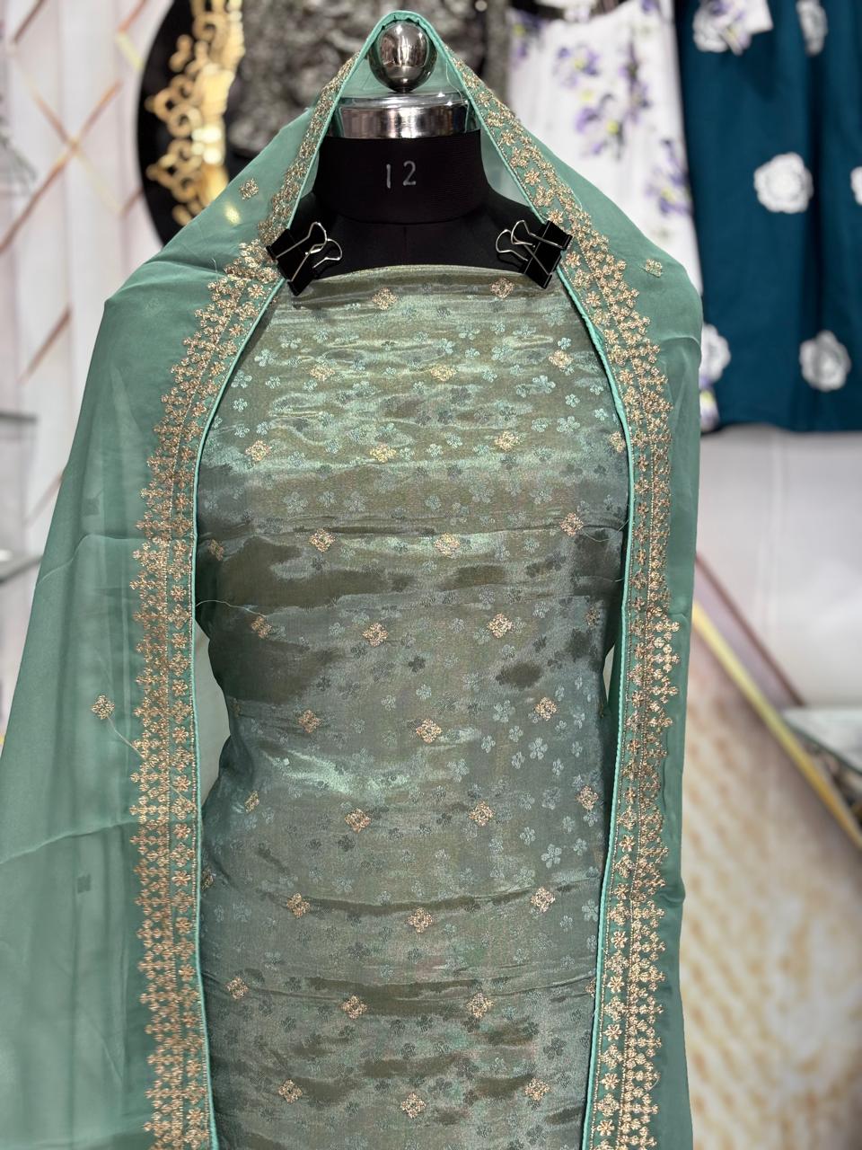 Light Green | Shimmer Fabric | Jaggo wear | Festivel Wear | Party Wear