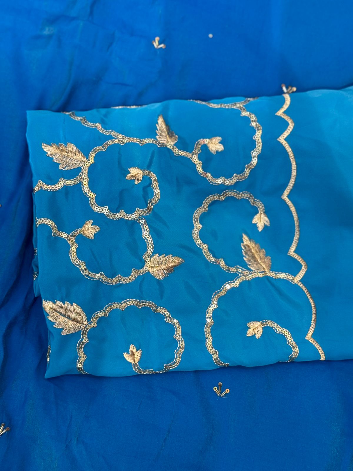 AC232 | Blue Embroidered Suit | Jal Work | Shimmer Stuff | Party Wear | Ring Ceremony Wear