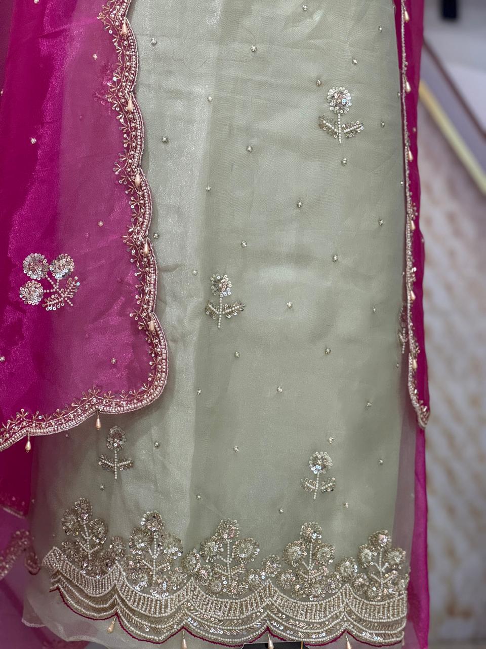 kiwi Shade | Organza Stuff | Party Wear | Jaggo Wear | Office Wear | 