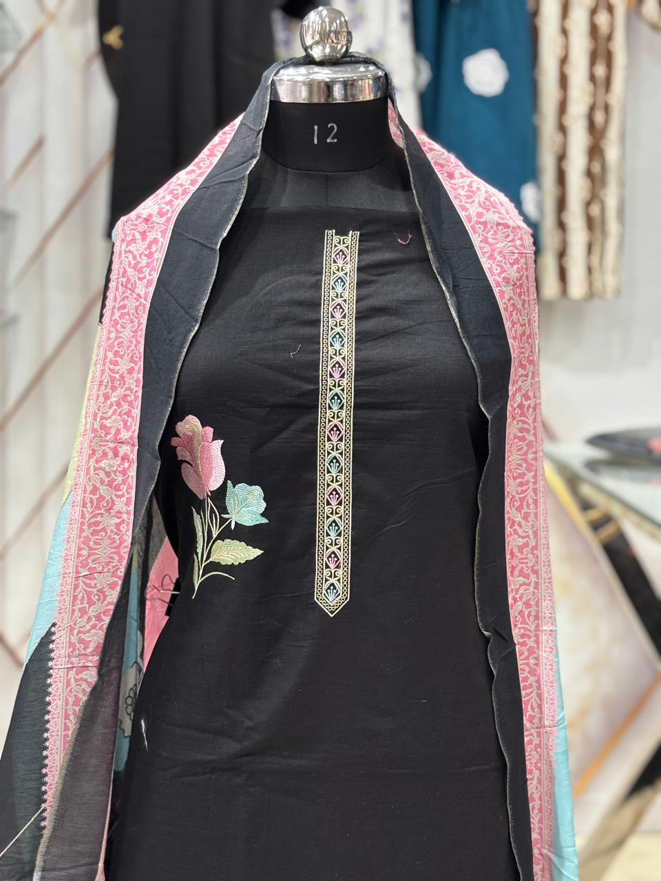 AC184 |  Black Suit with Dupatta | Festivel Suit | Jaggo  | Office Wear | Casual Suit | Party Wear 
