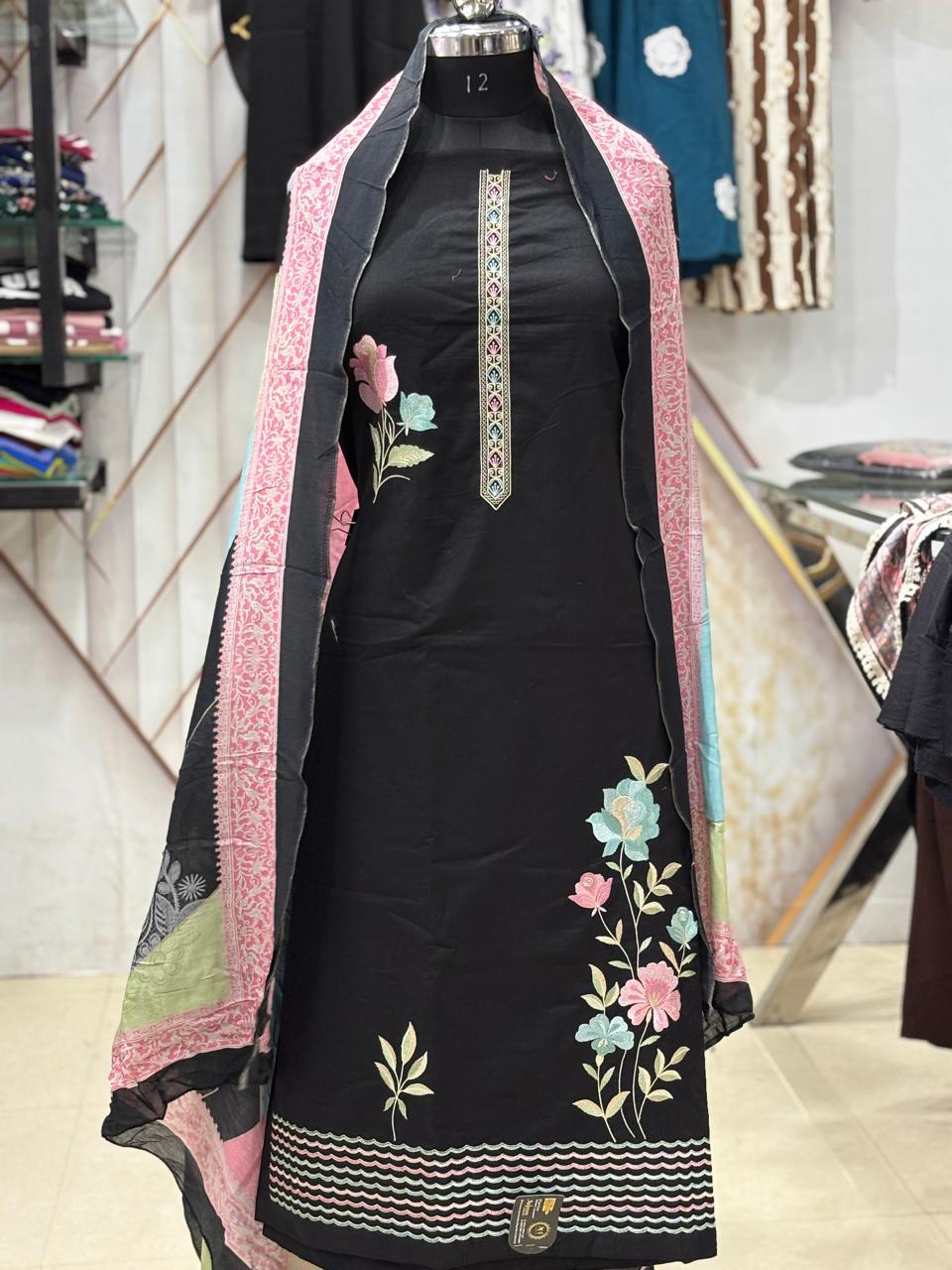 AC184 |  Black Suit with Dupatta | Festivel Suit | Jaggo  | Office Wear | Casual Suit | Party Wear 