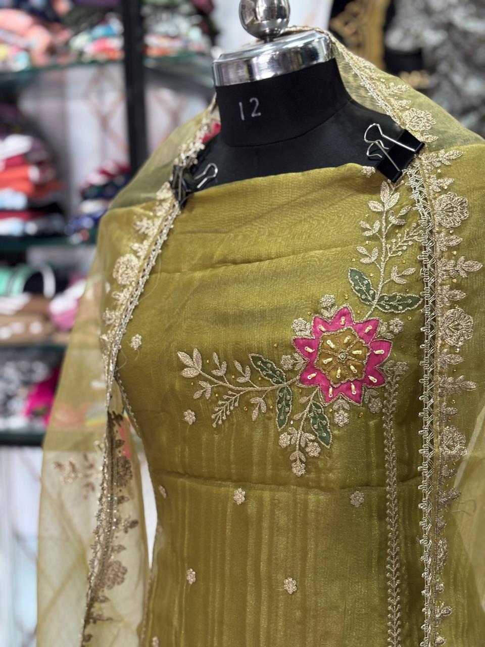  AC202 | Mehndi Suit | Shimmer Suit | Jaggo Wear Suit | Party Wear Suit | festivel Suit 