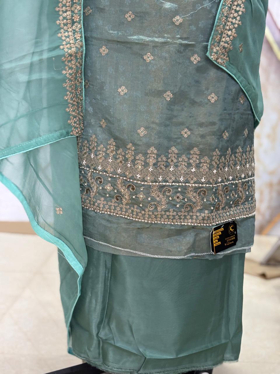 Light Green | Shimmer Fabric | Jaggo wear | Festivel Wear | Party Wear 
