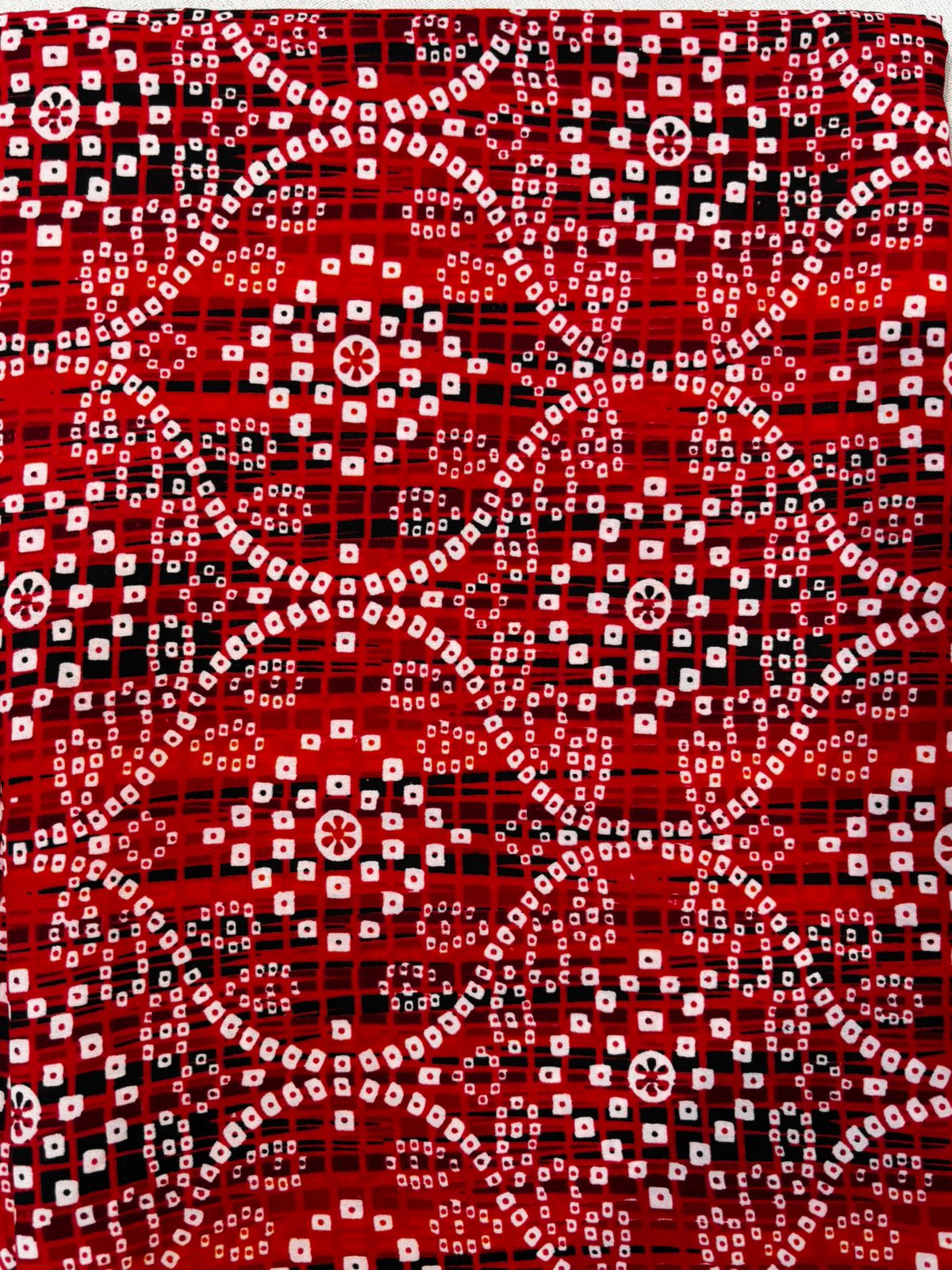 AC228 || Traditional Red Bandhani Fabric | Daily Wear | Causal Wear | Feona Stuff | Rajshatani Print