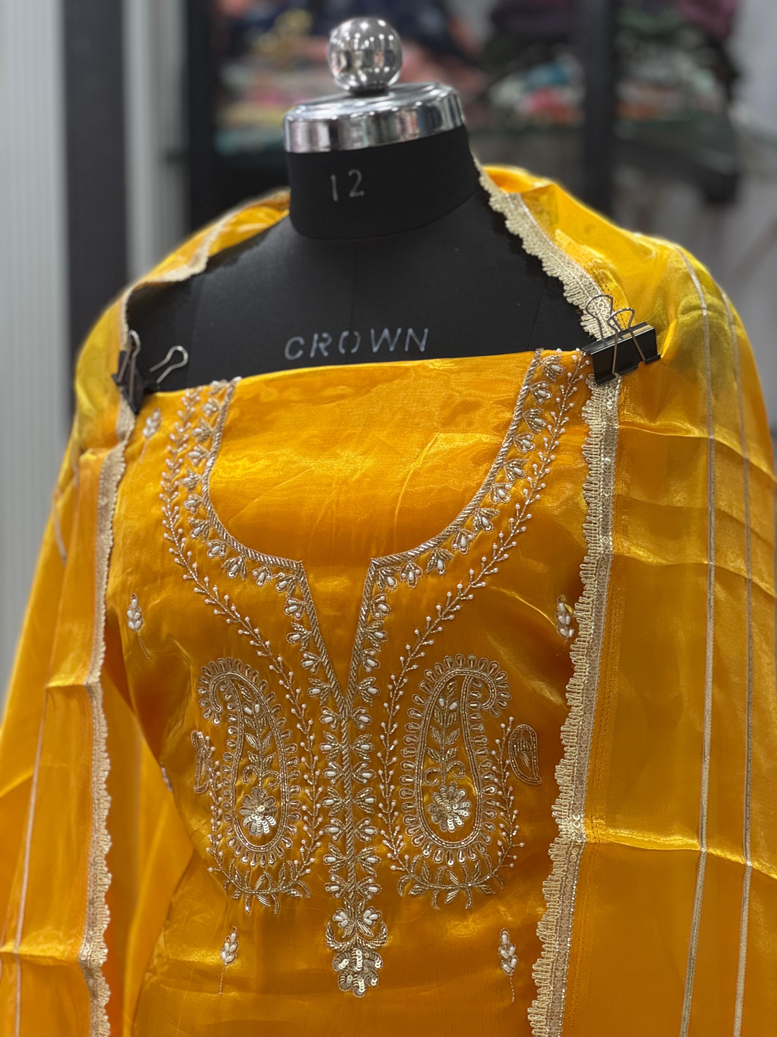 AC193 | mustard Shade Suit | Shimmer Stuff | Jaggo  Wear | Party Wear | Wedding Suit