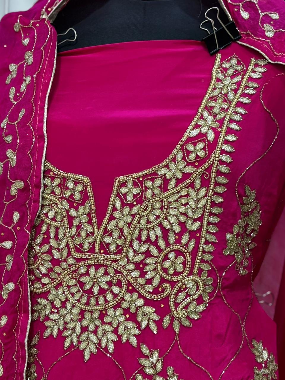 AC211 || Pink Shade | Hand Work | Creape Stuff | Jaggo Wear | Party Wear