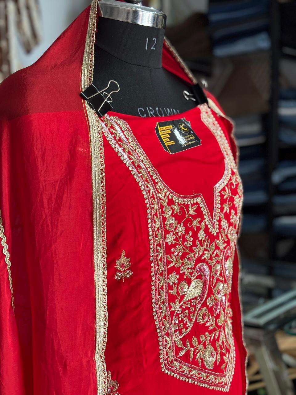 Red Suit | Creape Stuff | Wedding Suit | Jaggo Wear | Party Wear 