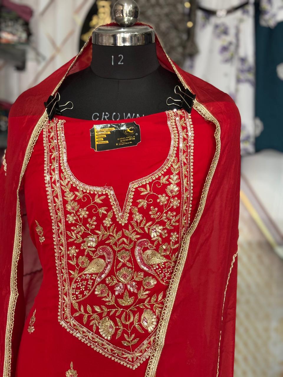 Red Suit | Creape Stuff | Wedding Suit | Jaggo Wear | Party Wear 