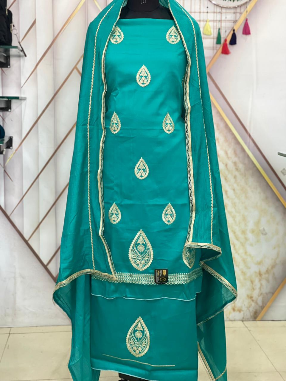 Embroidered Suit | Zari Word | Greace Cotton | New Artical