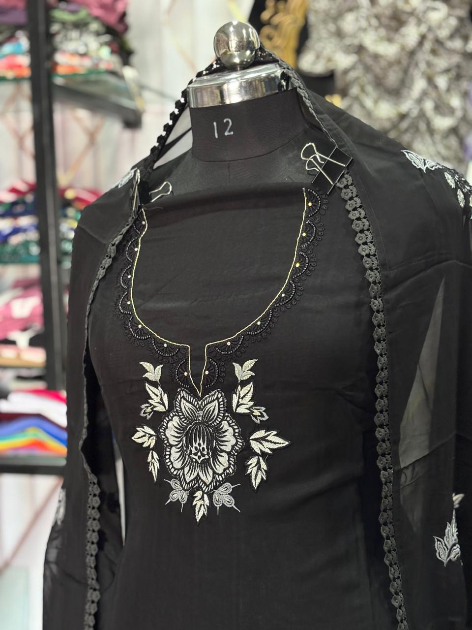 AC202 | Black Suit | Shimmer Fabric | Jaggo  Wear Suit | Party Wear | Festivel Suit 