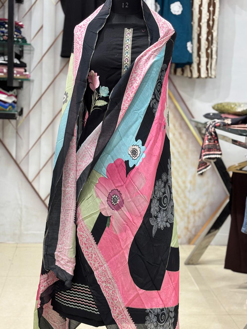 AC184 |  Black Suit with Dupatta | Festivel Suit | Jaggo  | Office Wear | Casual Suit | Party Wear 