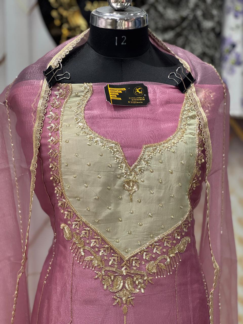 Pink Shade | Crush Fabirc | Hand Work | Party Wear | Jaggo Wear 