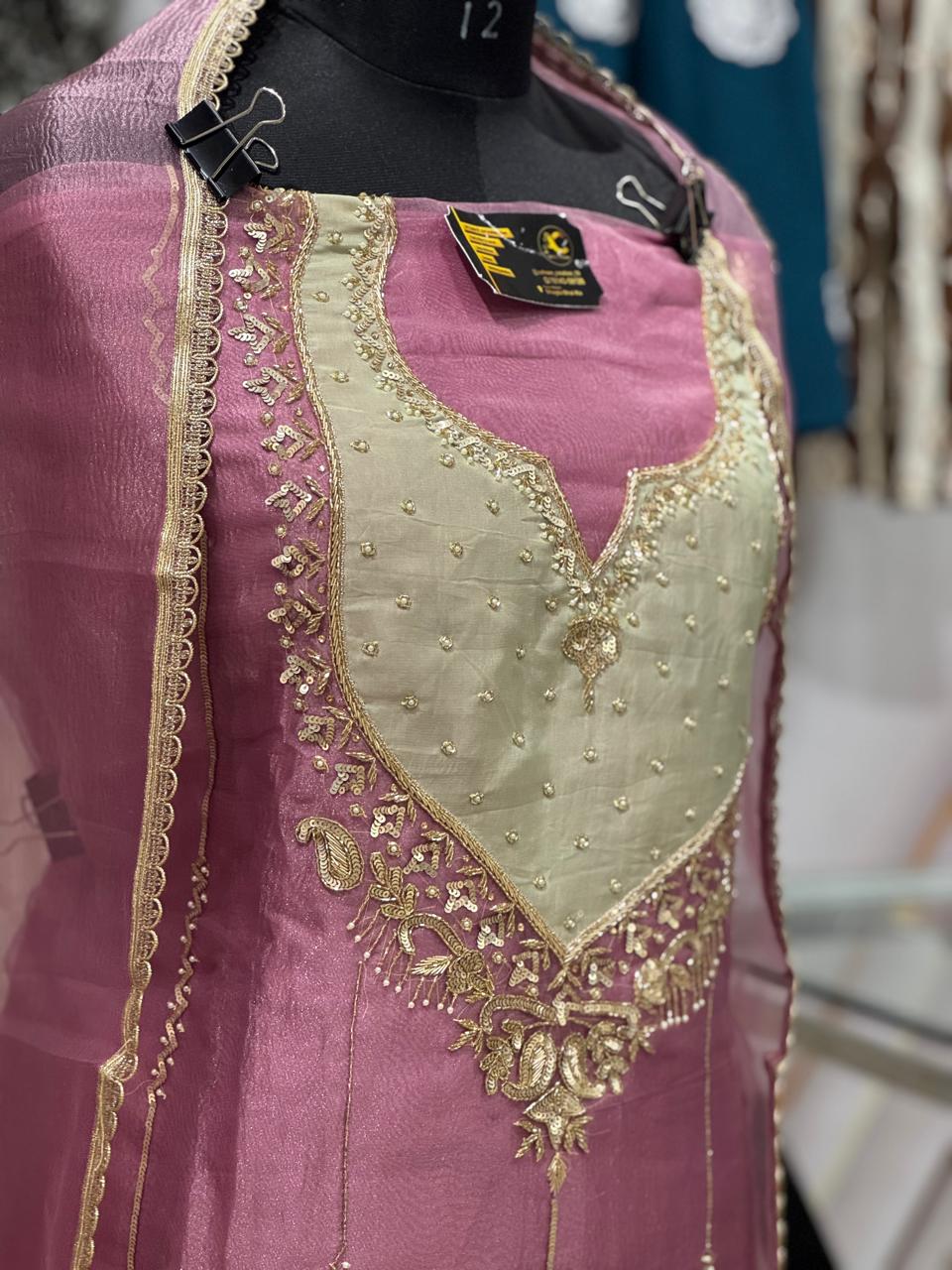Pink Shade | Crush Fabirc | Hand Work | Party Wear | Jaggo Wear 