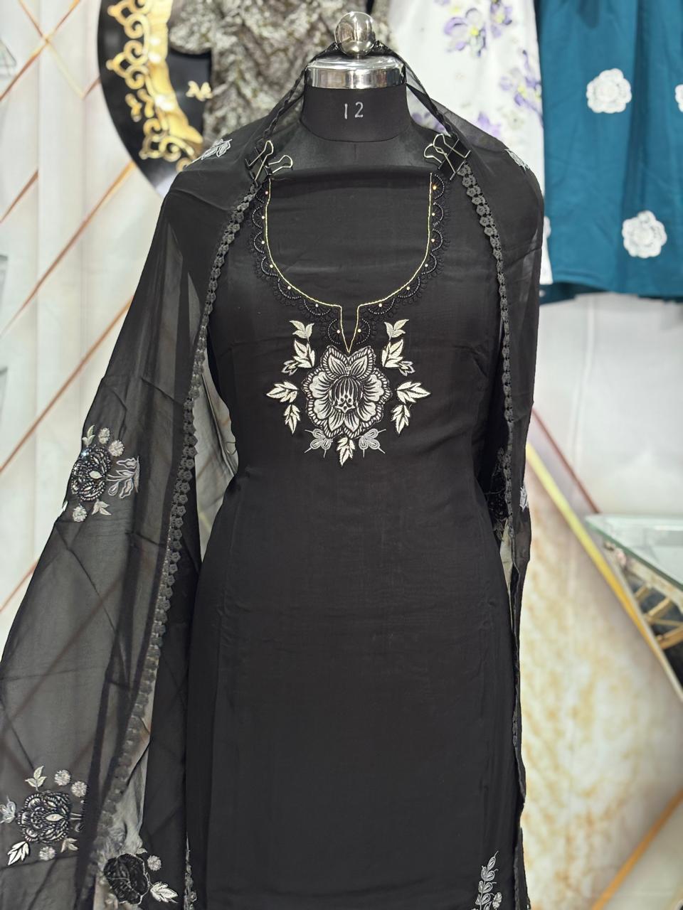 AC202 | Black Suit | Shimmer Fabric | Jaggo  Wear Suit | Party Wear | Festivel Suit 