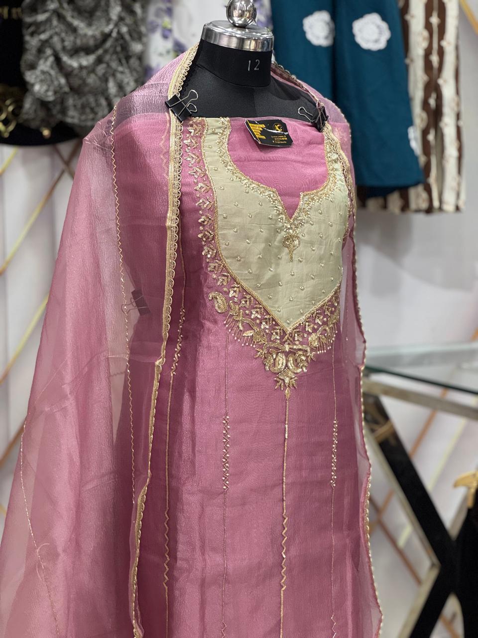 Pink Shade | Crush Fabirc | Hand Work | Party Wear | Jaggo Wear 