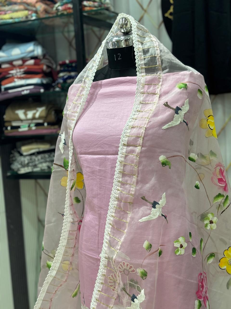 AC162 | Cotton Stuff |   Lavender Suit | Festivel Suit | Jaggo  | Office Wear | Casual Suit 
