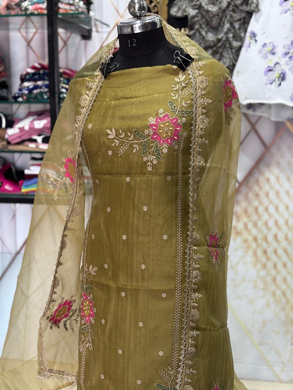  AC202 | Mehndi Suit | Shimmer Suit | Jaggo Wear Suit | Party Wear Suit | festivel Suit 