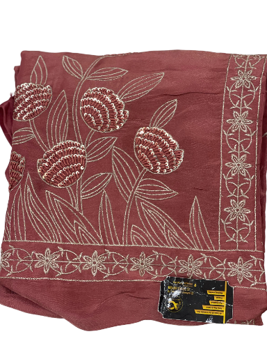  AC104 | Wine Shade | Shimmer Orginza | Hand Work | Jaggo | Party Wear | Festivel | Ringh Cermony