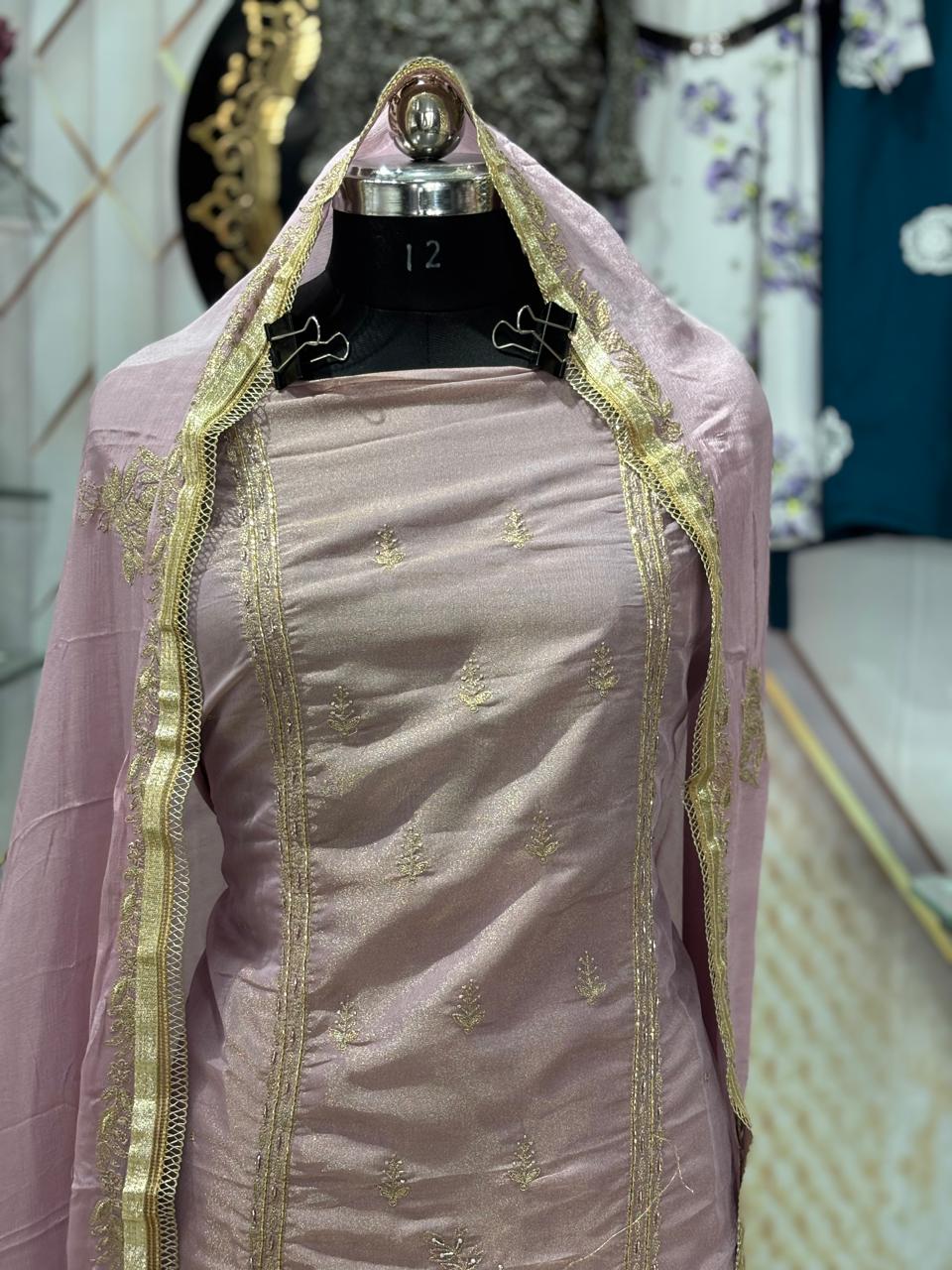 AC197 | Lavender Shade | Shimmer Fabric | Party Wear | Jaggo Wear | Ring Ceremony 