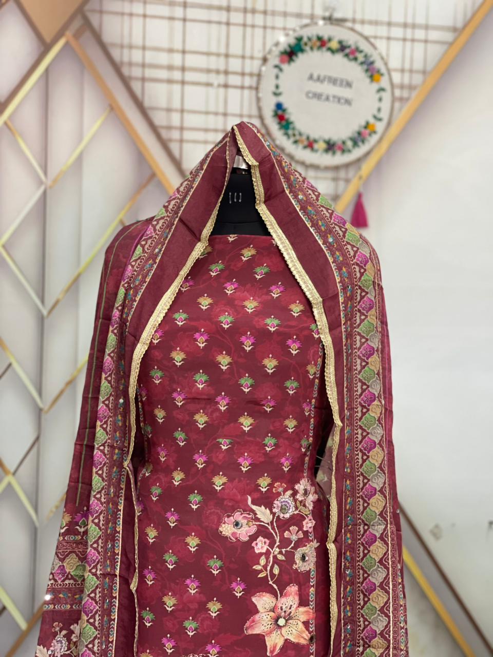 Arebiyan Silk | Printed Suit | Printed Duppatta | New Artical