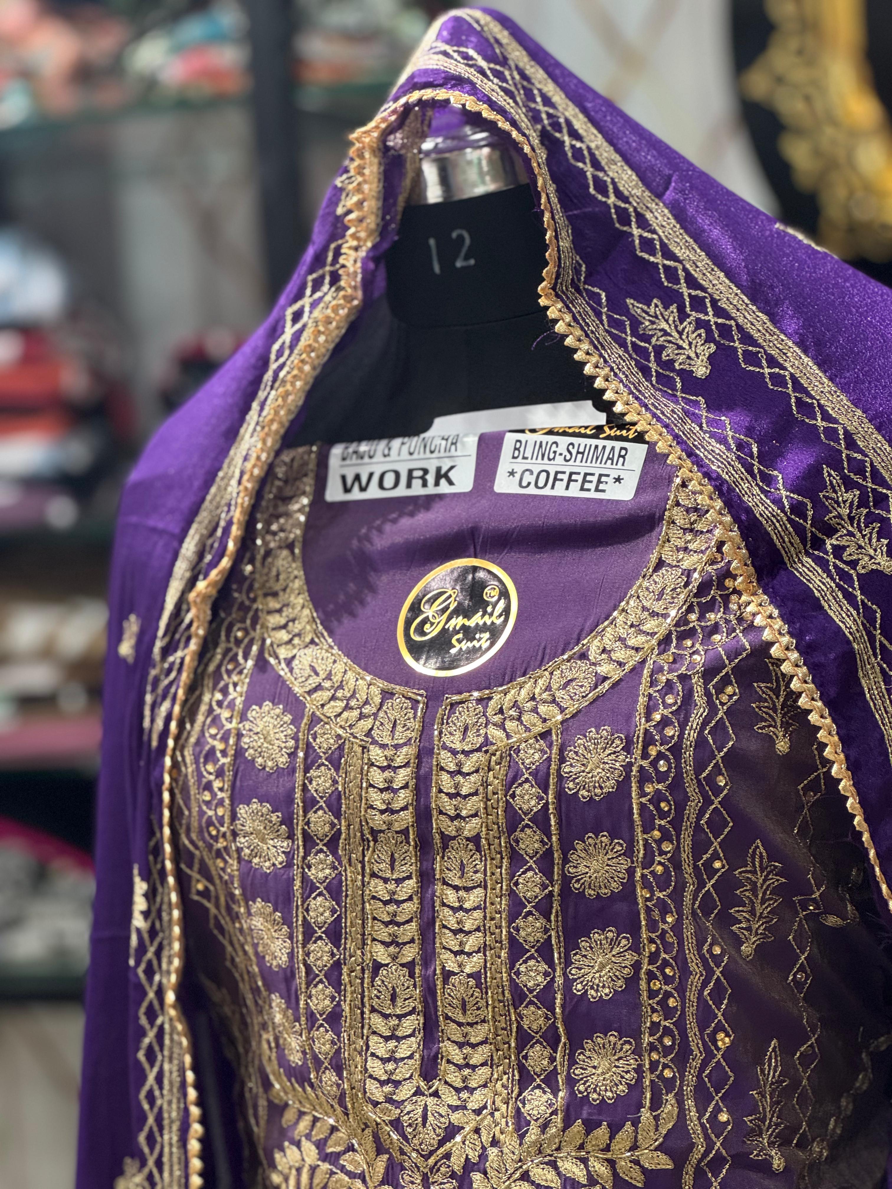 AC187 | Purple Shade | Shimmer Stuff | Party Waer Suit | Wedding Suit | Jaggo  | Ring Ceremony 