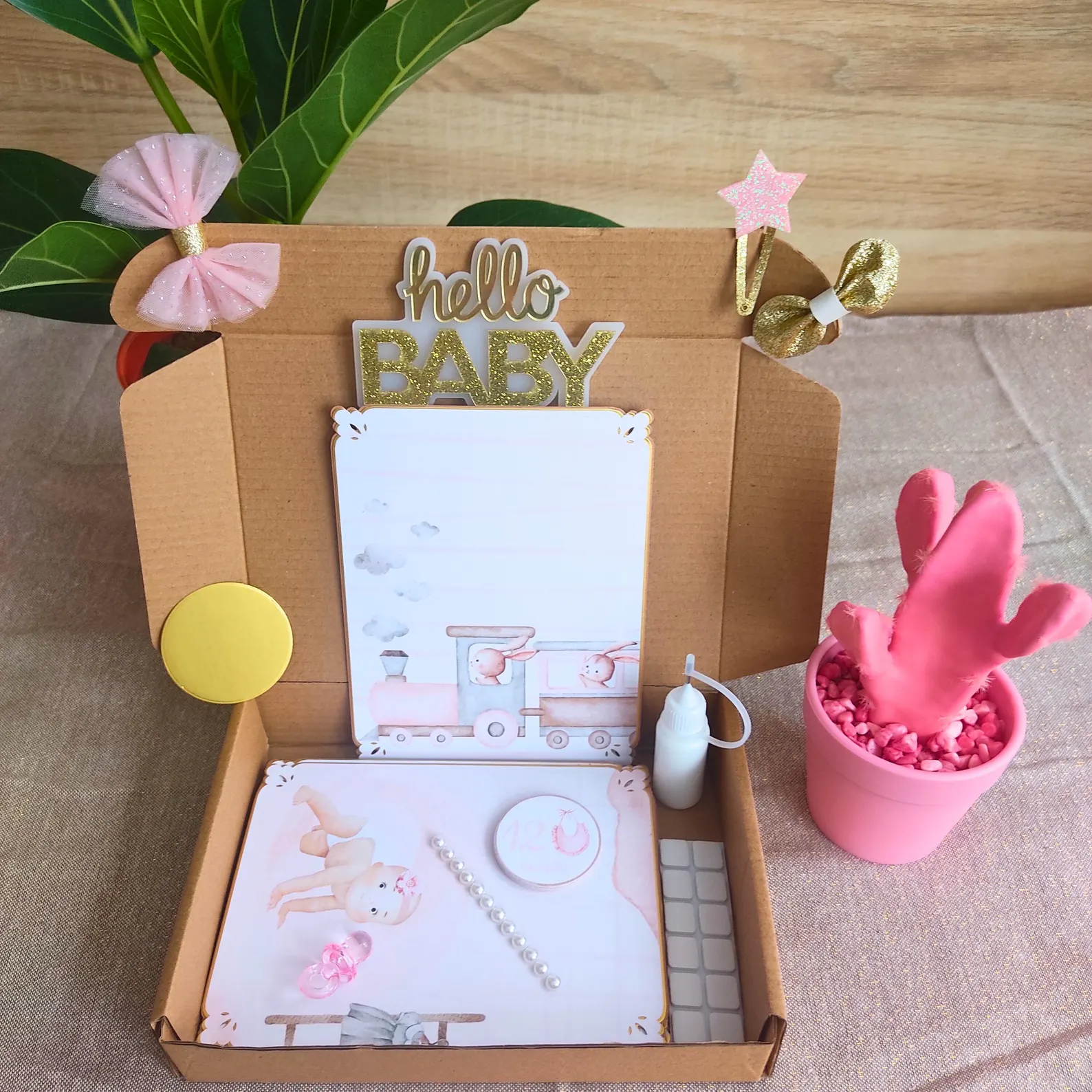  Kit Scrapbooking DIY Débutant avec tutoriel - 12 cartes étapes fille - Modèle 1
