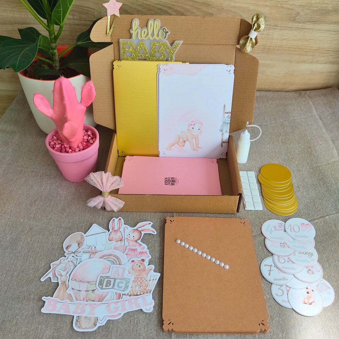 Kit Scrapbooking DIY Confirmé/avancé avec tutoriel - 12 cartes étapes fille - Modèle 1