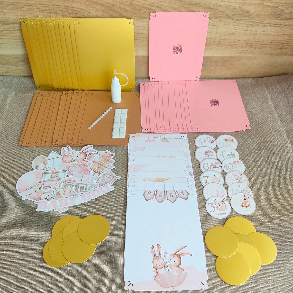 Kit Scrapbooking DIY Confirmé/avancé avec tutoriel - 12 cartes étapes fille - Modèle 1