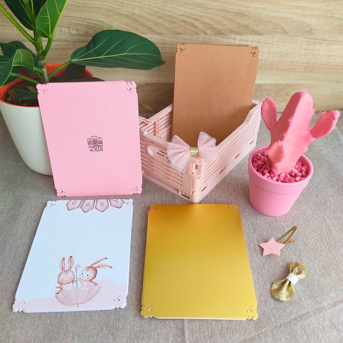 Kit Scrapbooking DIY Confirmé/avancé avec tutoriel - 12 cartes étapes fille - Modèle 1