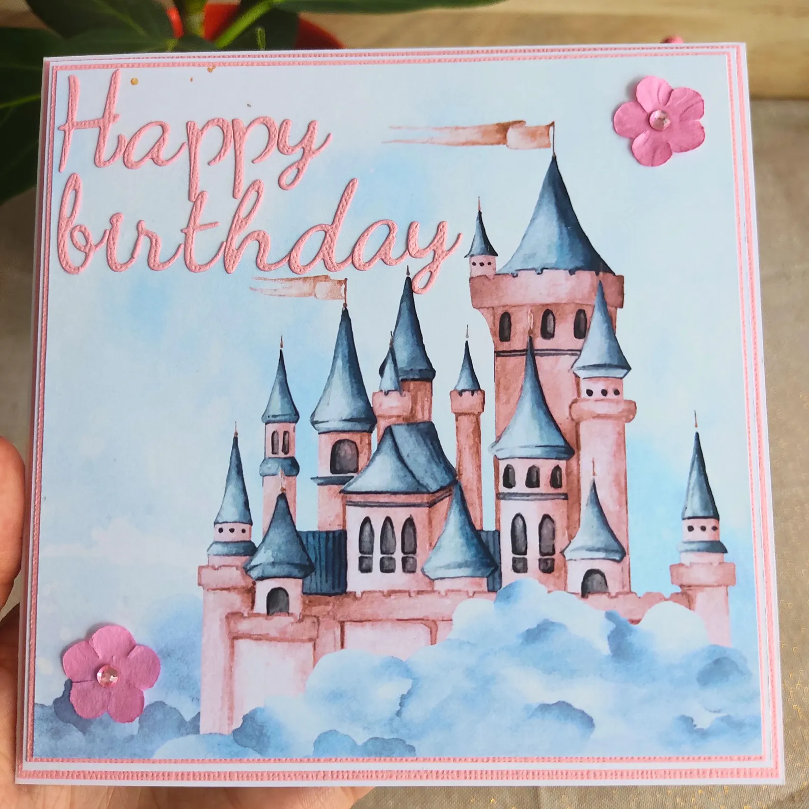 Carte anniversaire Château Magique personnalisée