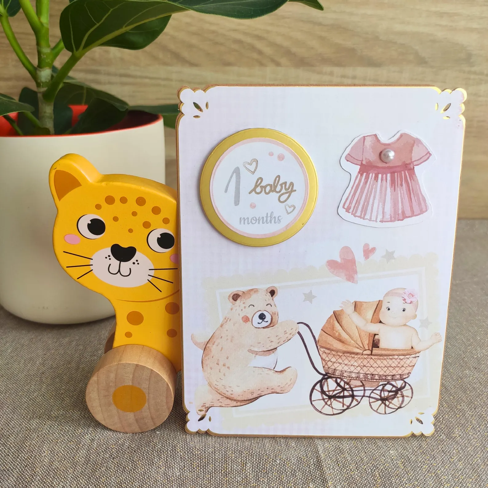 Cartes étapes bébé fille - modèle 2