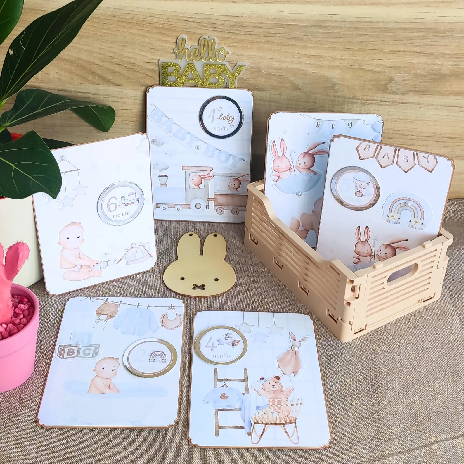 Cartes étapes bébé garçon - modèle 1