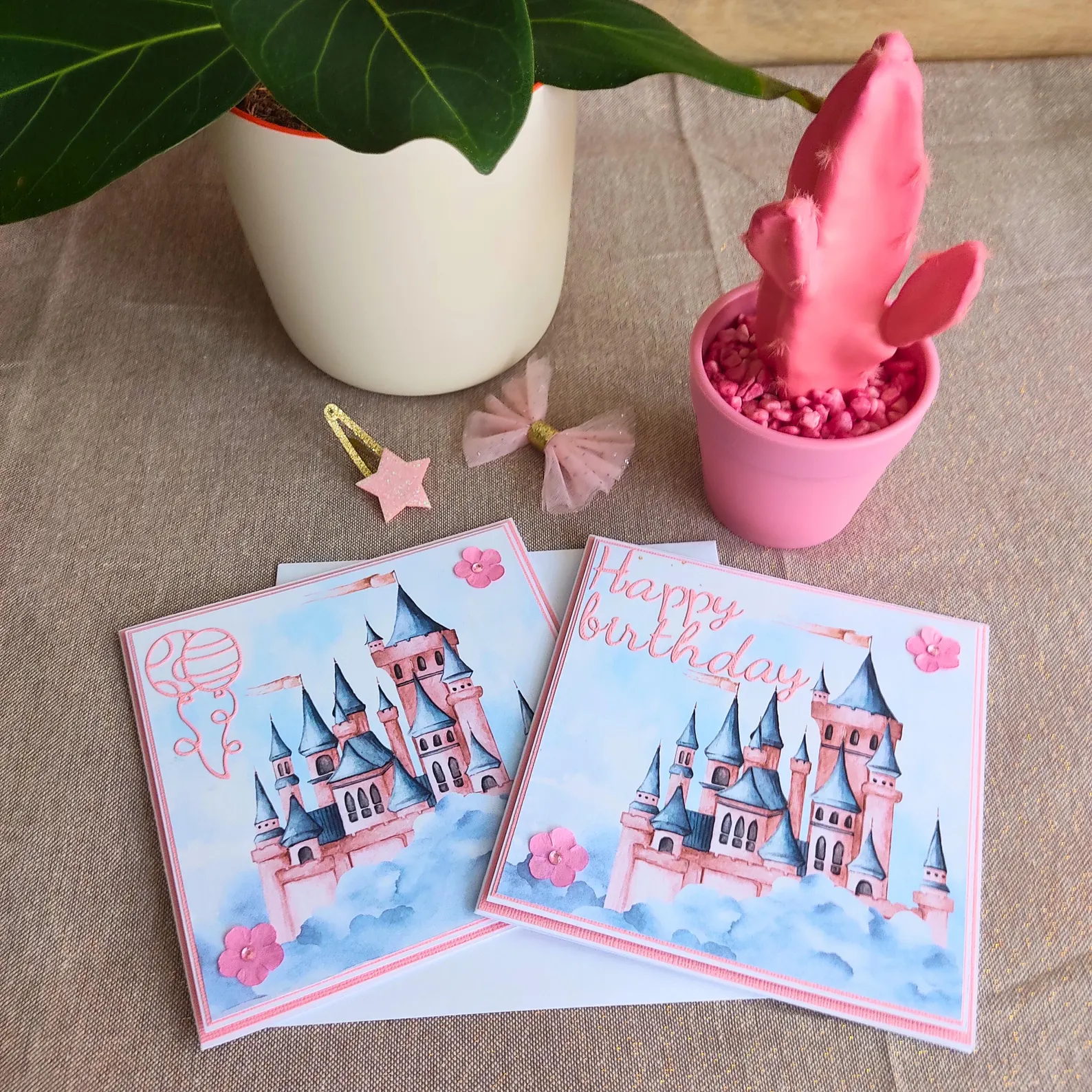 Carte anniversaire Château Magique personnalisée