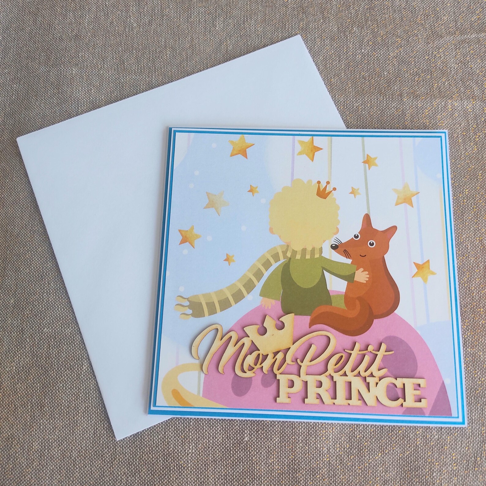 Carte Petit Prince et renard personnalisée 