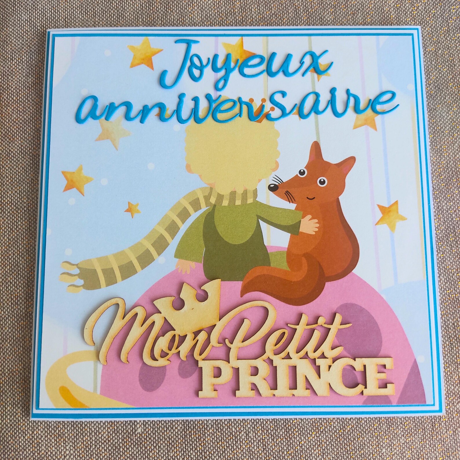 Carte Petit Prince et renard personnalisée 