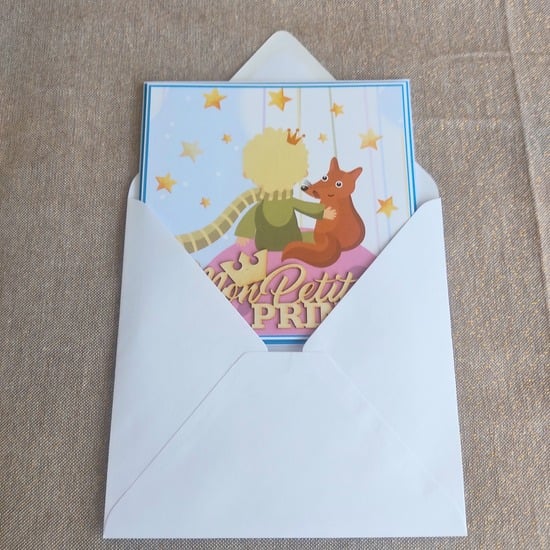 Carte Petit Prince et renard personnalisée 
