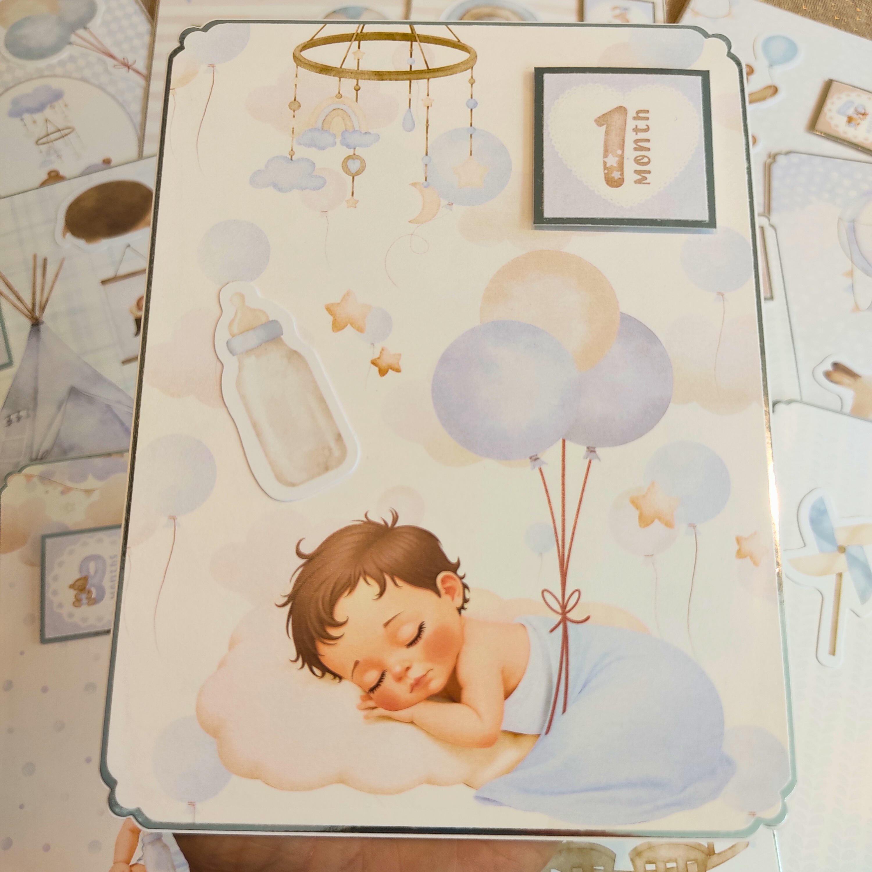 Cartes étapes bébé pour garçon - Modèle 2