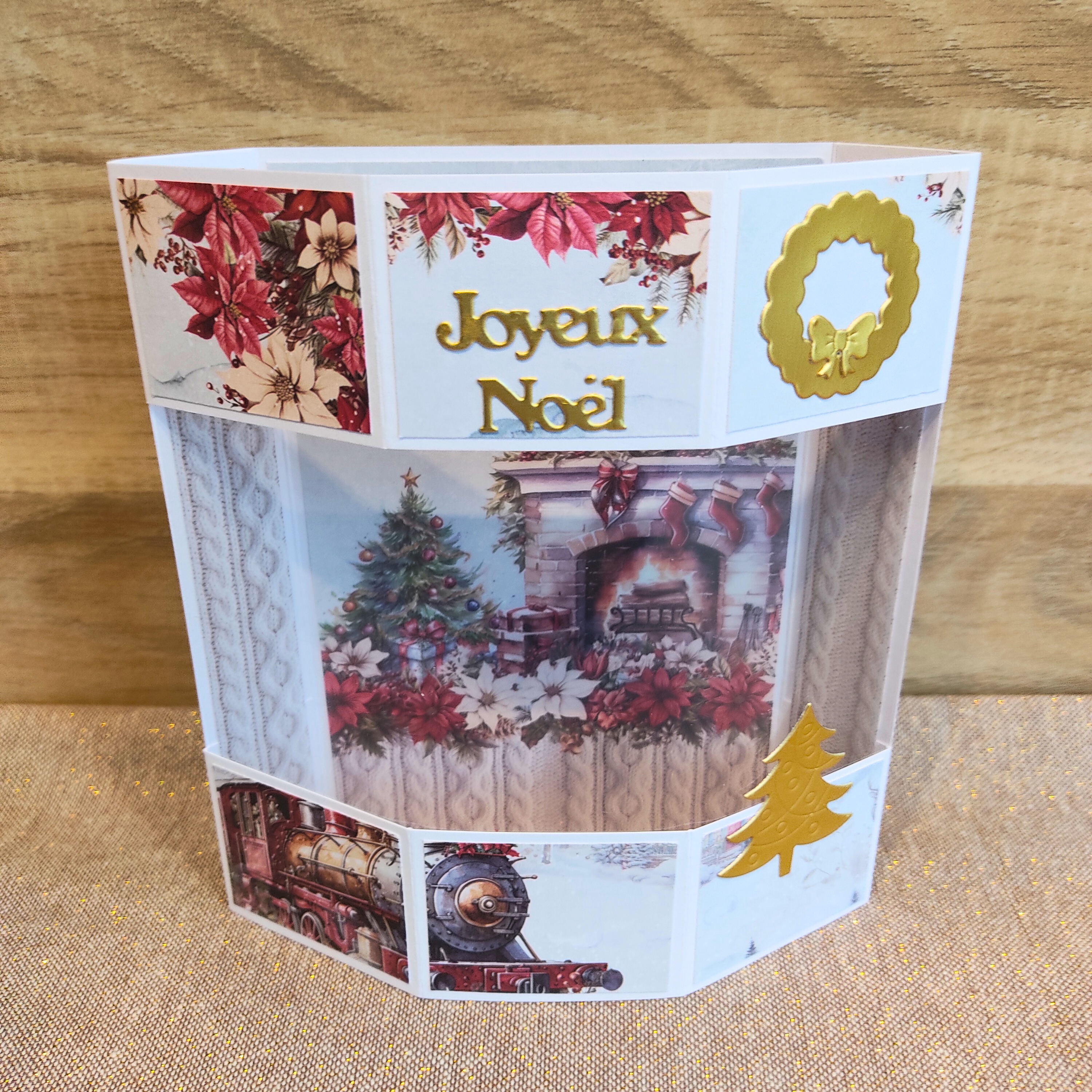 Carte de Voeux Fenêtre Pop-up "Maison de Noël"