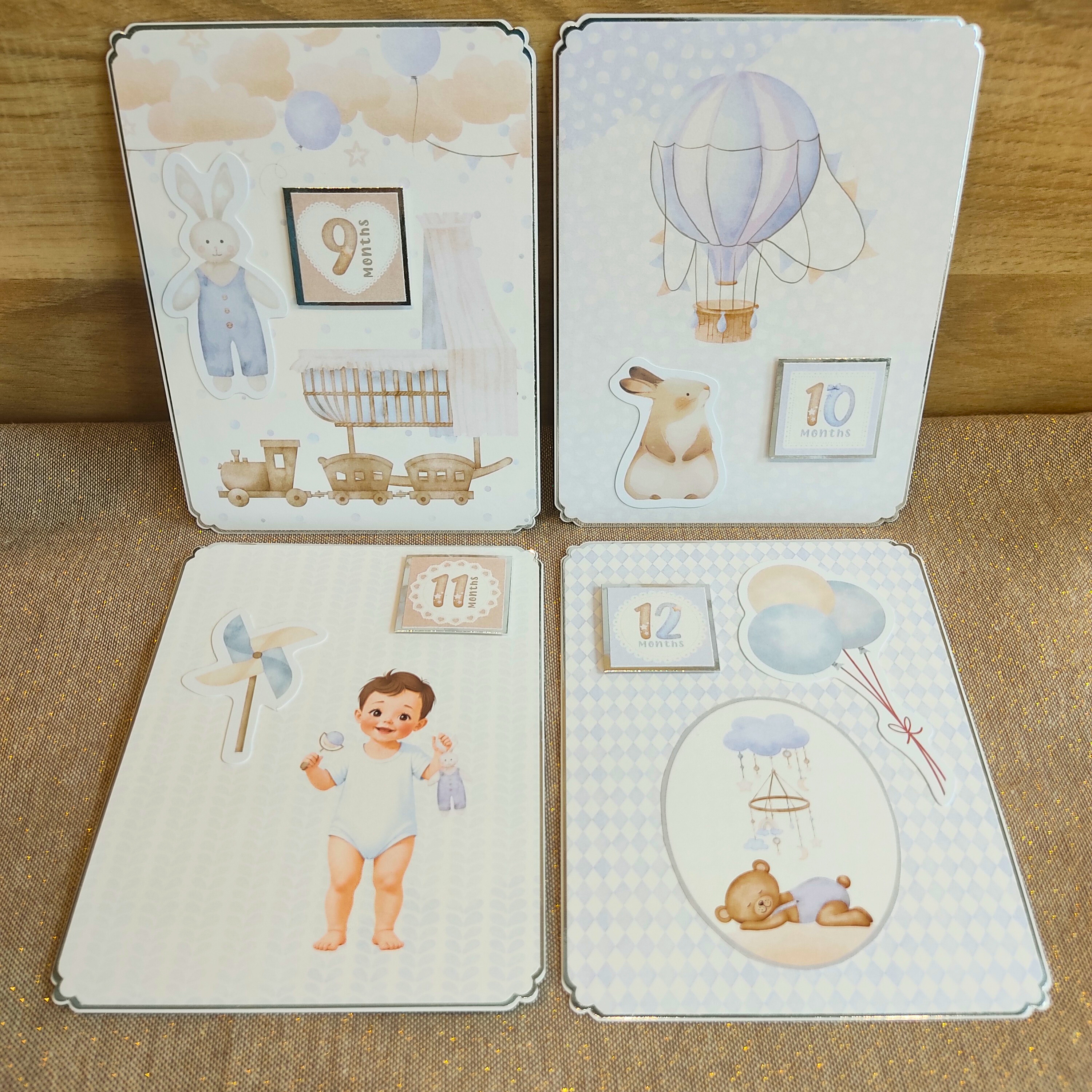 Cartes étapes bébé pour garçon - Modèle 2