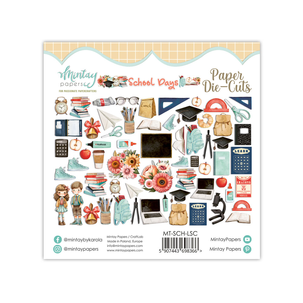 Mintay Papers - Collection School days - 60 die-cuts en papier