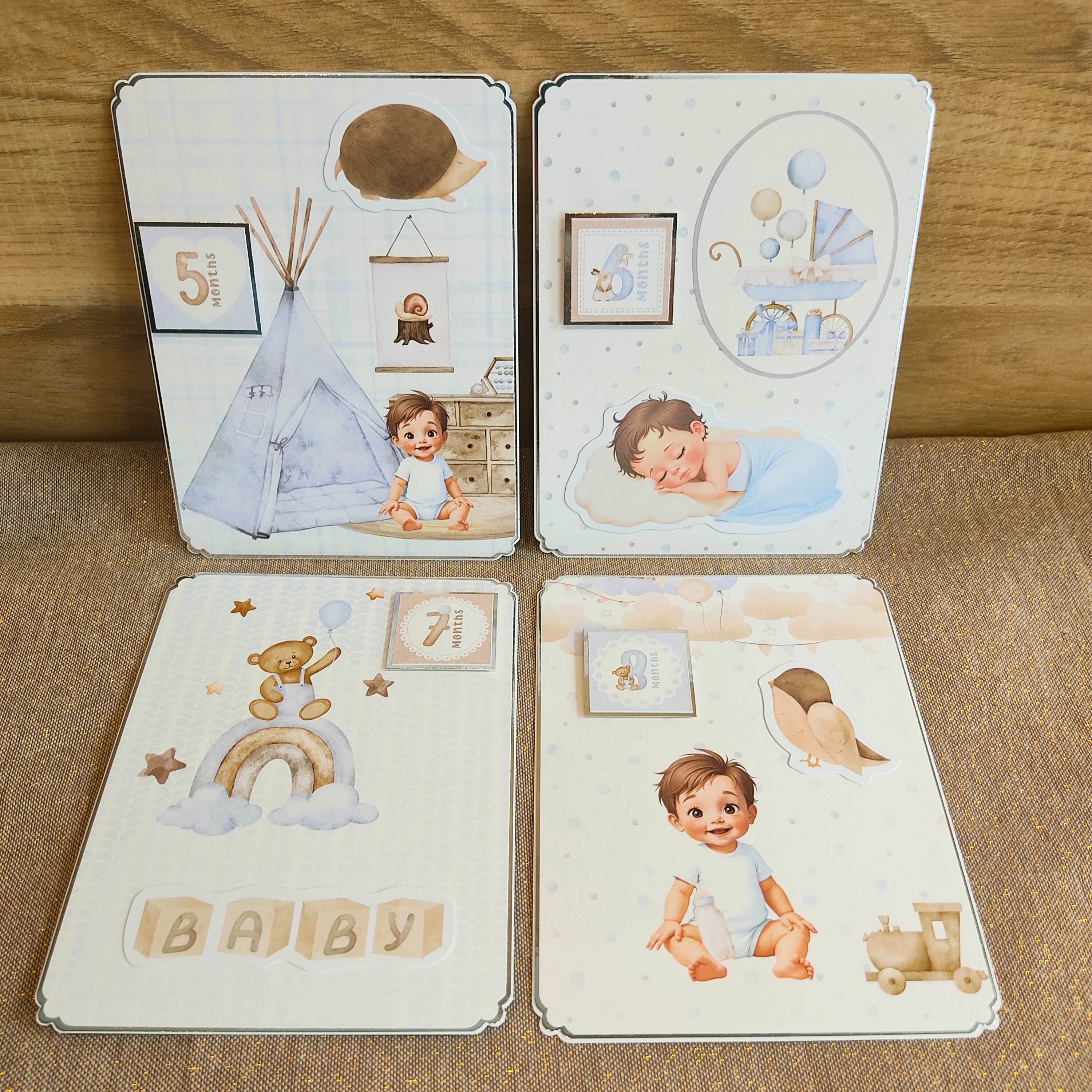 Cartes étapes bébé pour garçon - Modèle 2