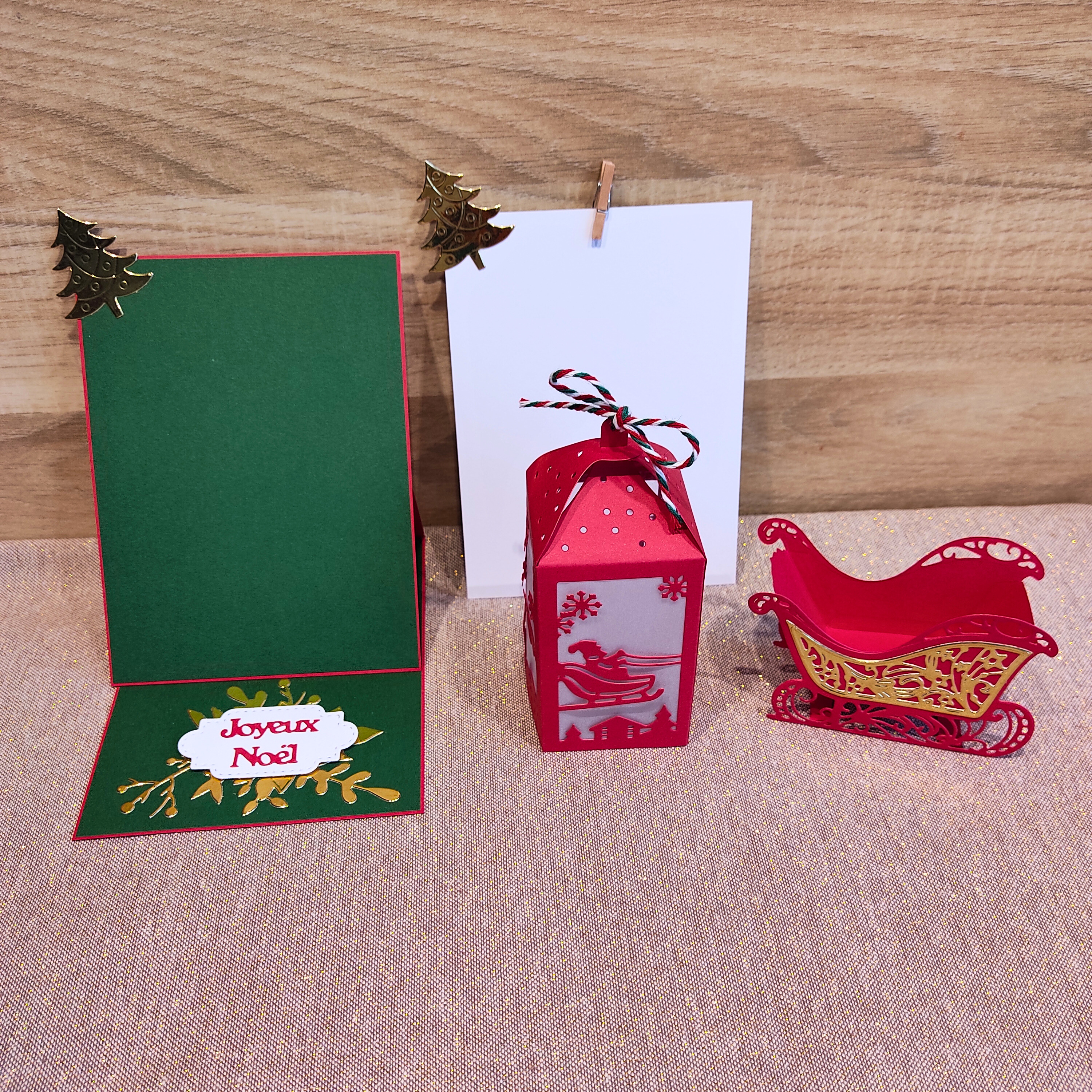 Lot de 4 décorations de table pour Noël - Cadeau de table invité