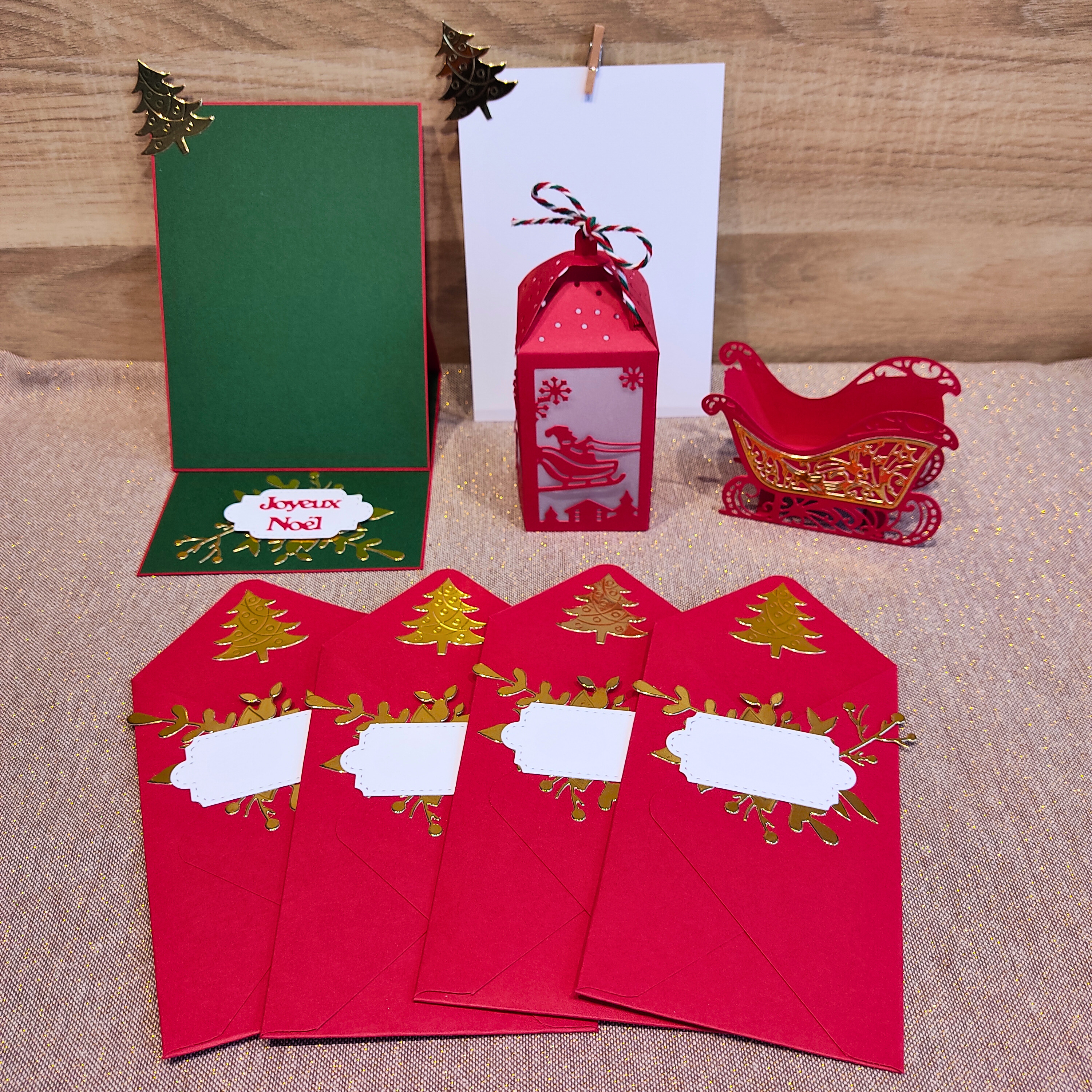 Lot de 4 décorations de table pour Noël - Cadeau de table invité