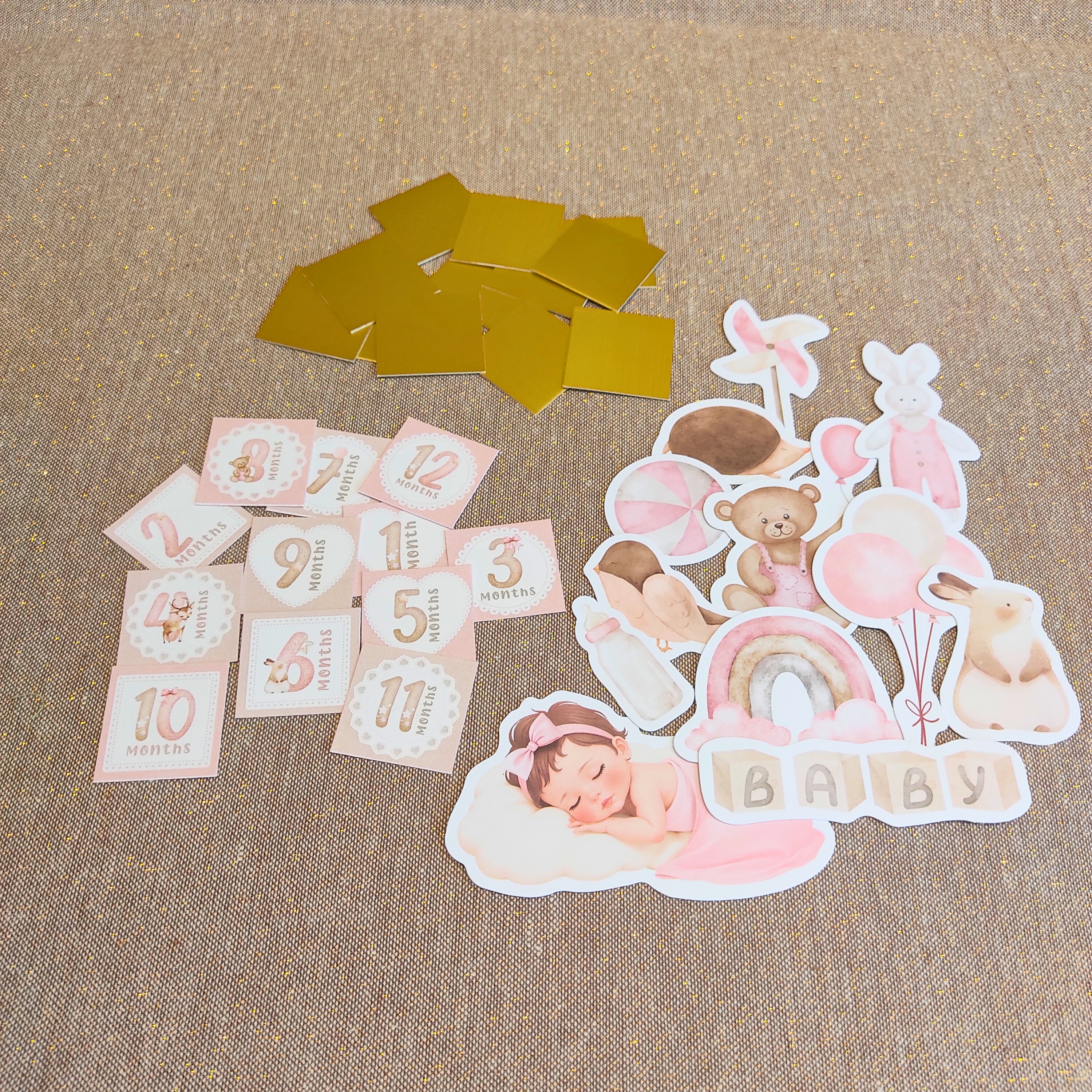 Kit Scrapbooking DIY Débutant avec tutoriel - 12 Cartes étapes fille - Modèle 2