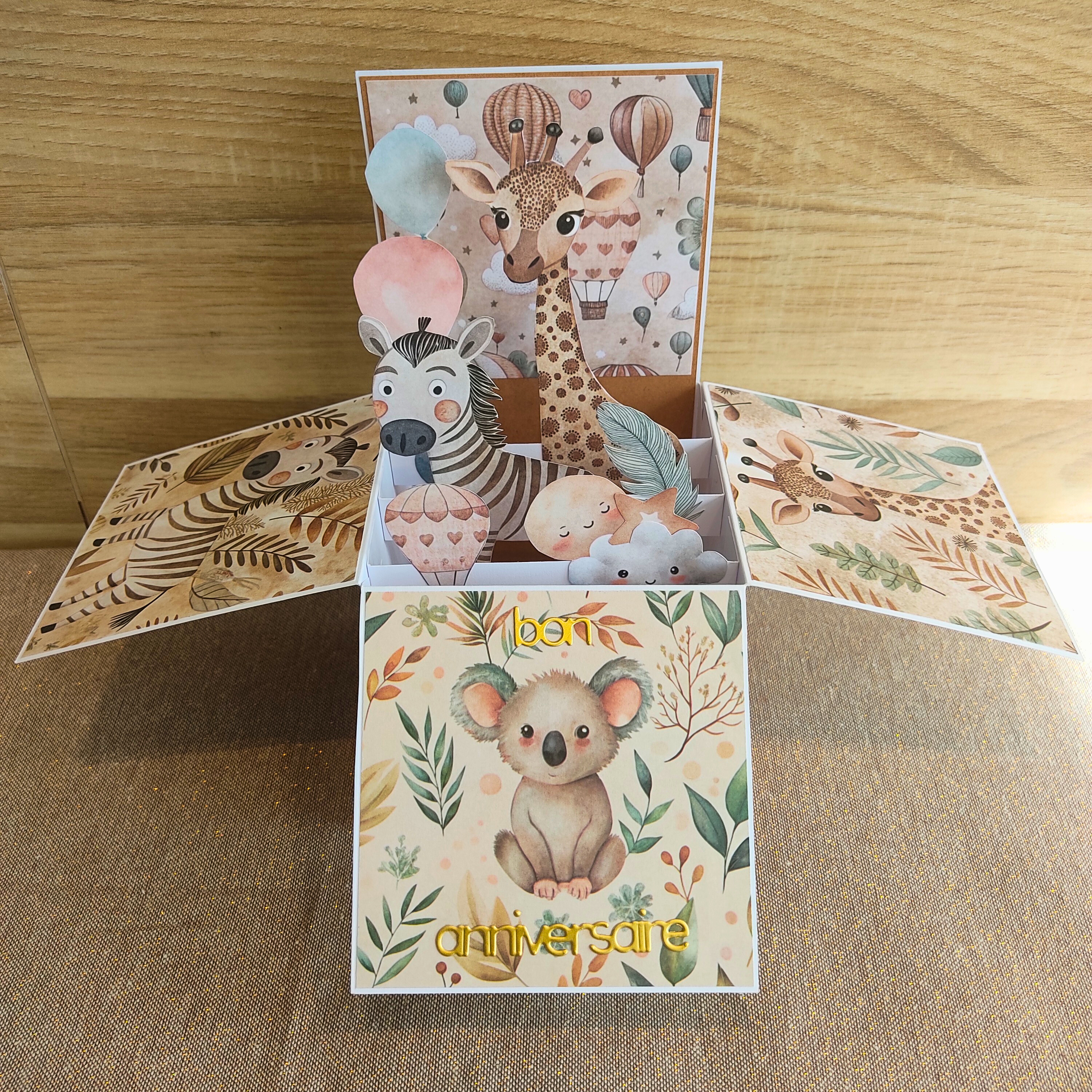 Carte d'Anniversaire Pop-Up "Animaux"