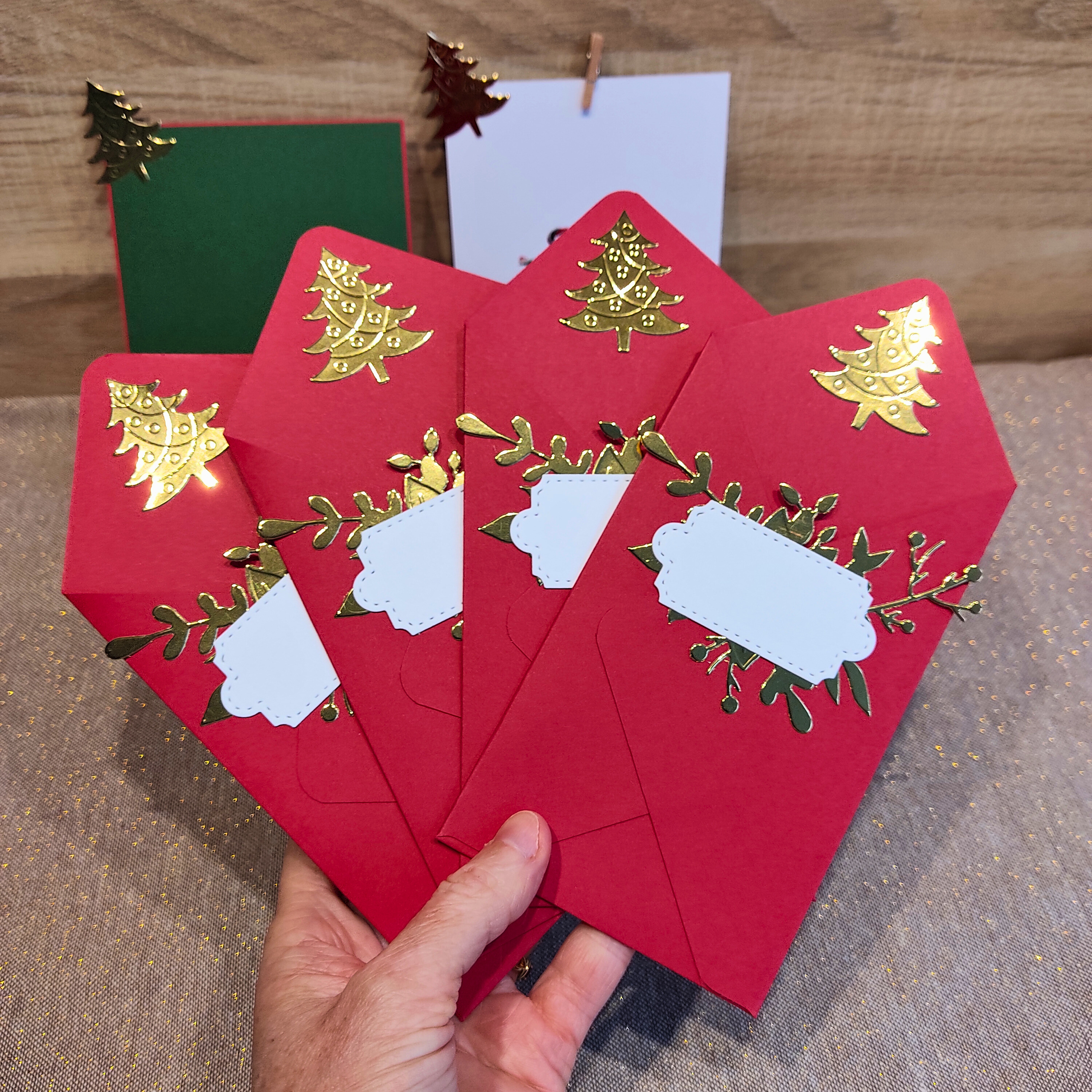 Lot de 4 décorations de table pour Noël - Cadeau de table invité