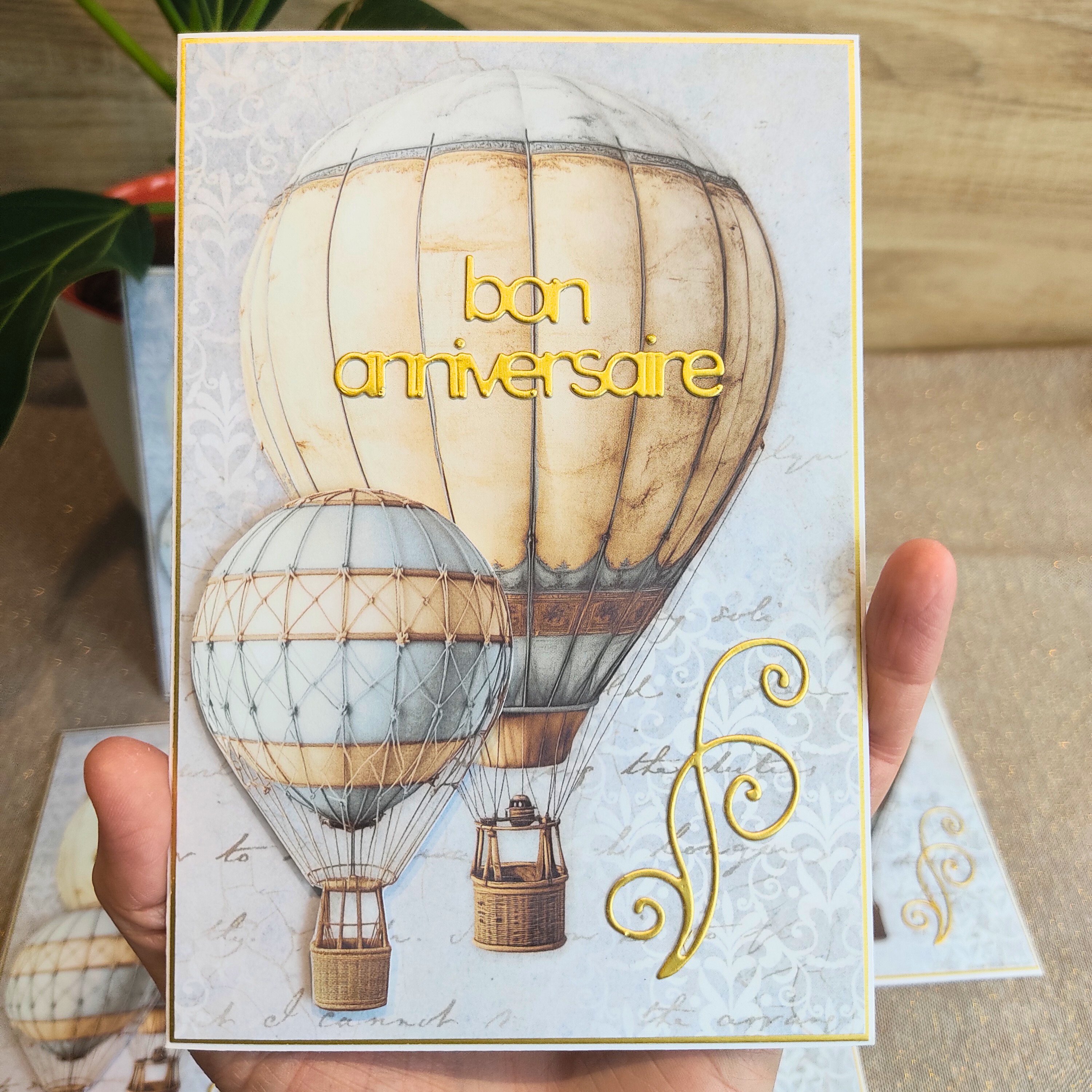 Carte d'anniversaire "Montgolfières" - Avec enveloppe - Carte de voeux, félicitations