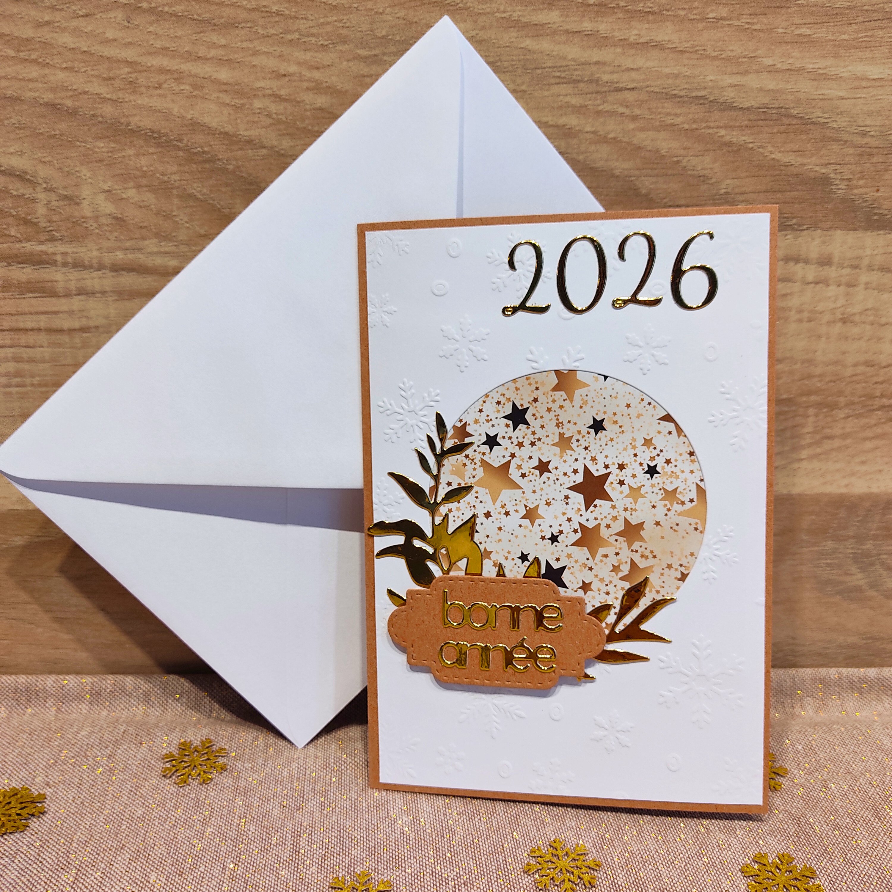 Carte de vœux élégante et chic "Étoiles" - Avec enveloppe